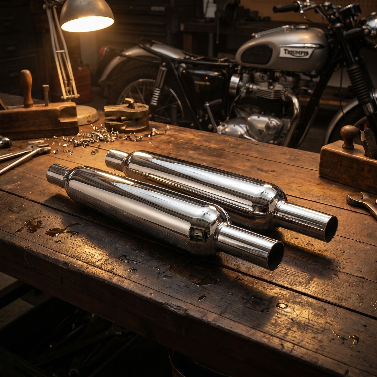Triumph T120 Exhaust Silencer Pair